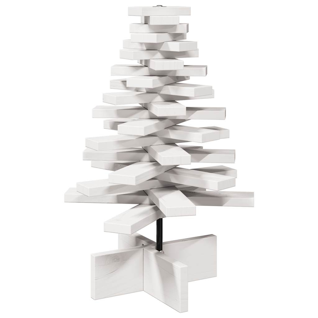 vidaXL Árbol de Navidad de adorno madera maciza pino blanco 60 cm