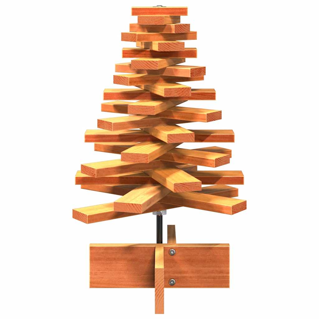 vidaXL Árbol de Navidad de adorno madera maciza pino marrón cera 60 cm