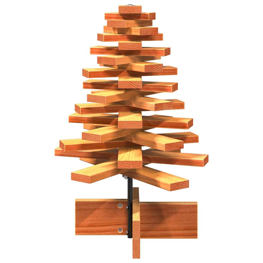 vidaXL Árbol de Navidad de adorno madera maciza pino marrón cera 60 cm