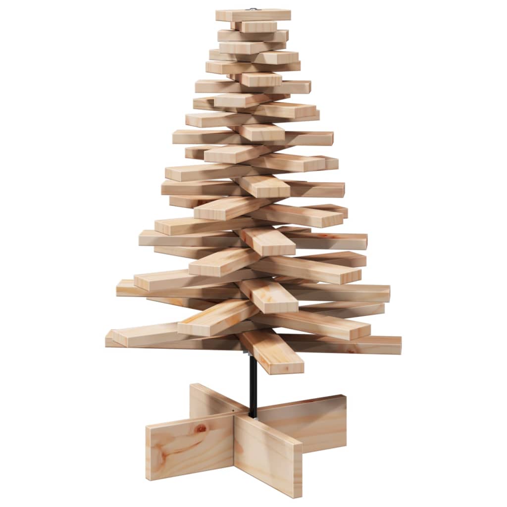 vidaXL Árbol de Navidad de madera de adorno madera maciza pino 80 cm