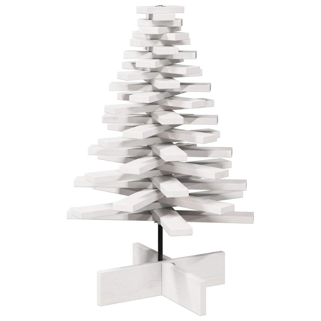 vidaXL Árbol Navidad de adorno madera maciza pino blanco 80 cm