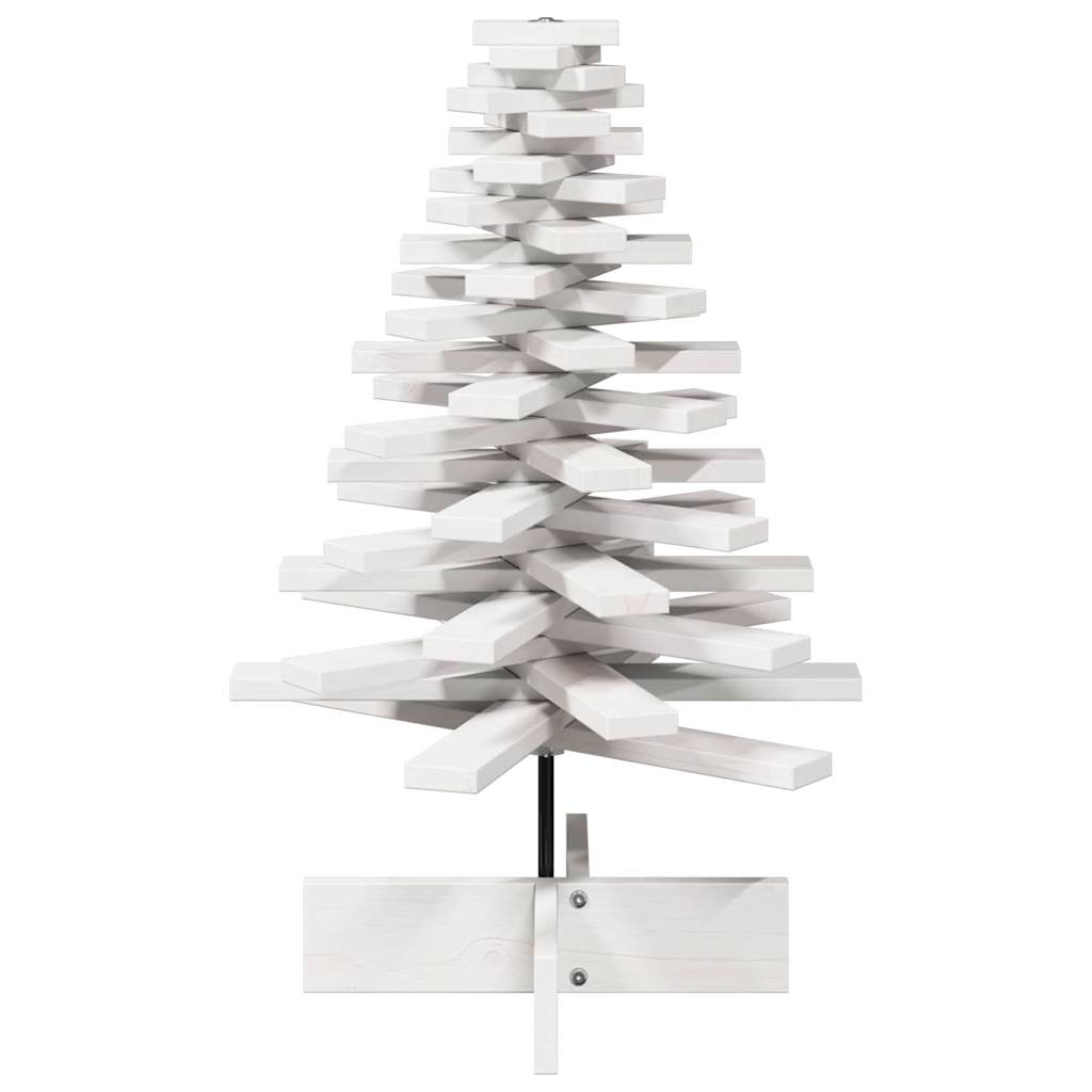 vidaXL Árbol Navidad de adorno madera maciza pino blanco 80 cm