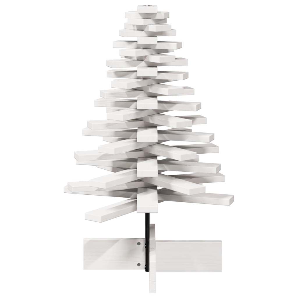 vidaXL Árbol Navidad de adorno madera maciza pino blanco 80 cm