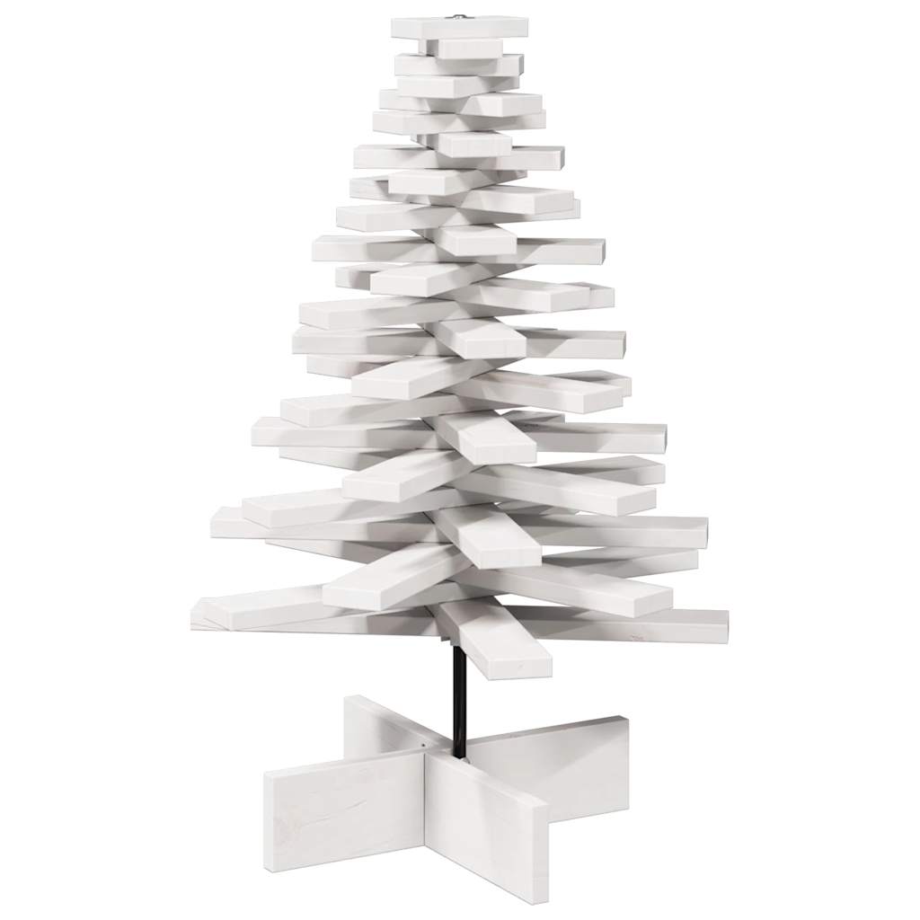 vidaXL Árbol Navidad de adorno madera maciza pino blanco 80 cm