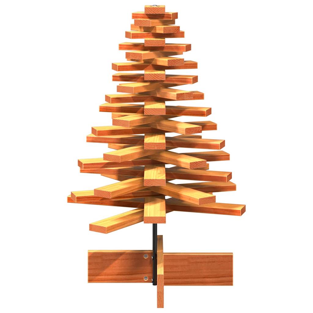 vidaXL Árbol de Navidad de adorno madera maciza pino marrón cera 80 cm