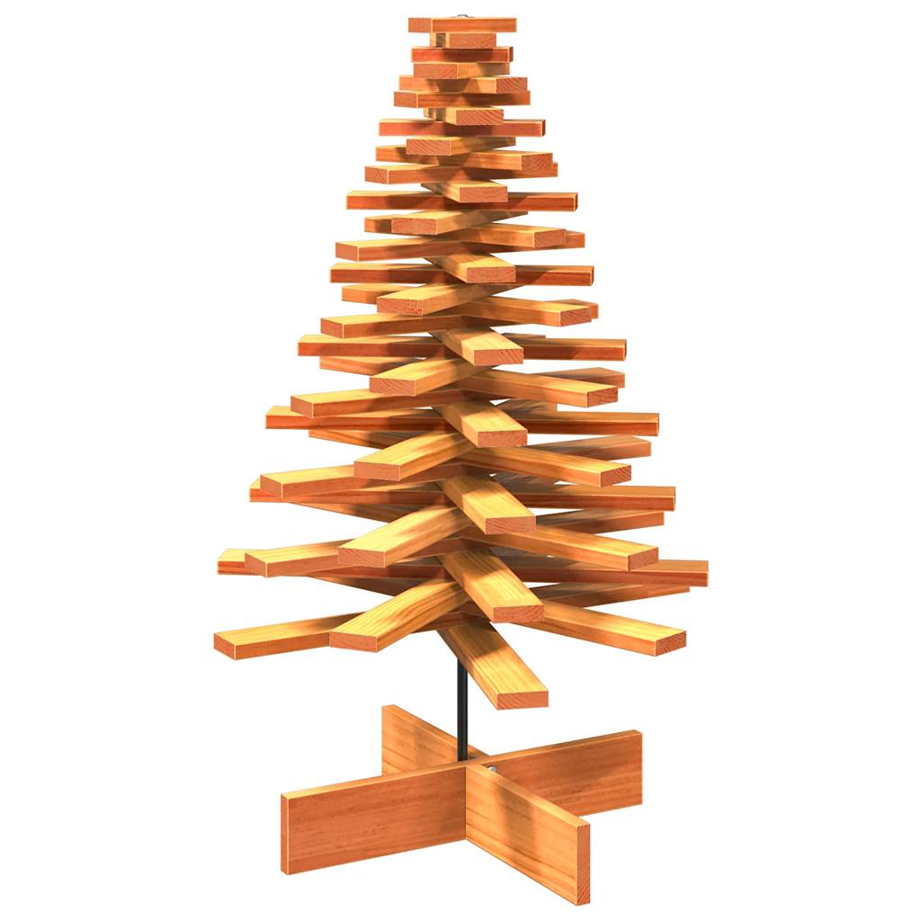 vidaXL Árbol Navidad de adorno madera maciza pino marrón cera 100 cm