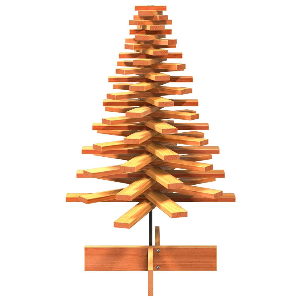 vidaXL Árbol Navidad de adorno madera maciza pino marrón cera 100 cm