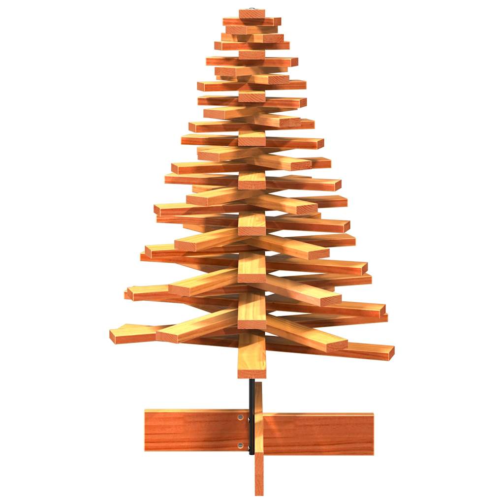 vidaXL Árbol Navidad de adorno madera maciza pino marrón cera 100 cm