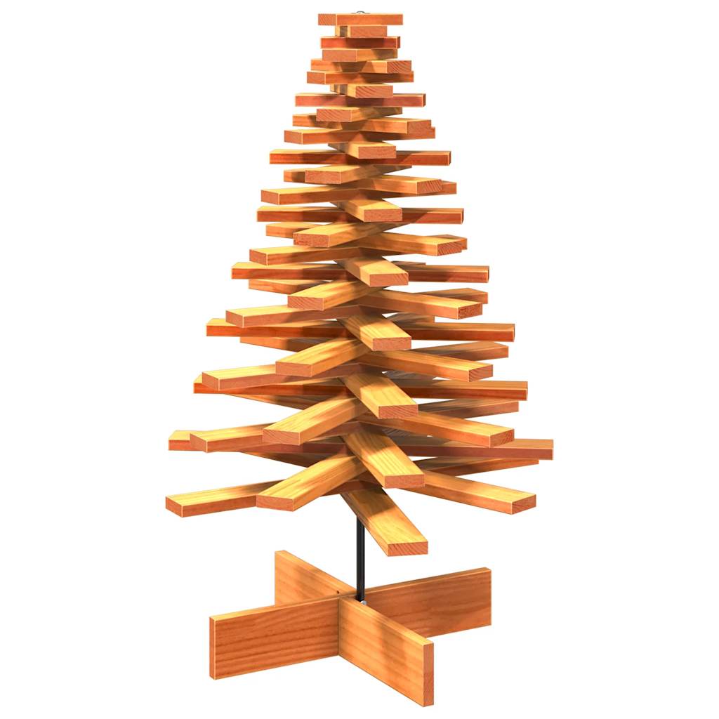 vidaXL Árbol Navidad de adorno madera maciza pino marrón cera 100 cm