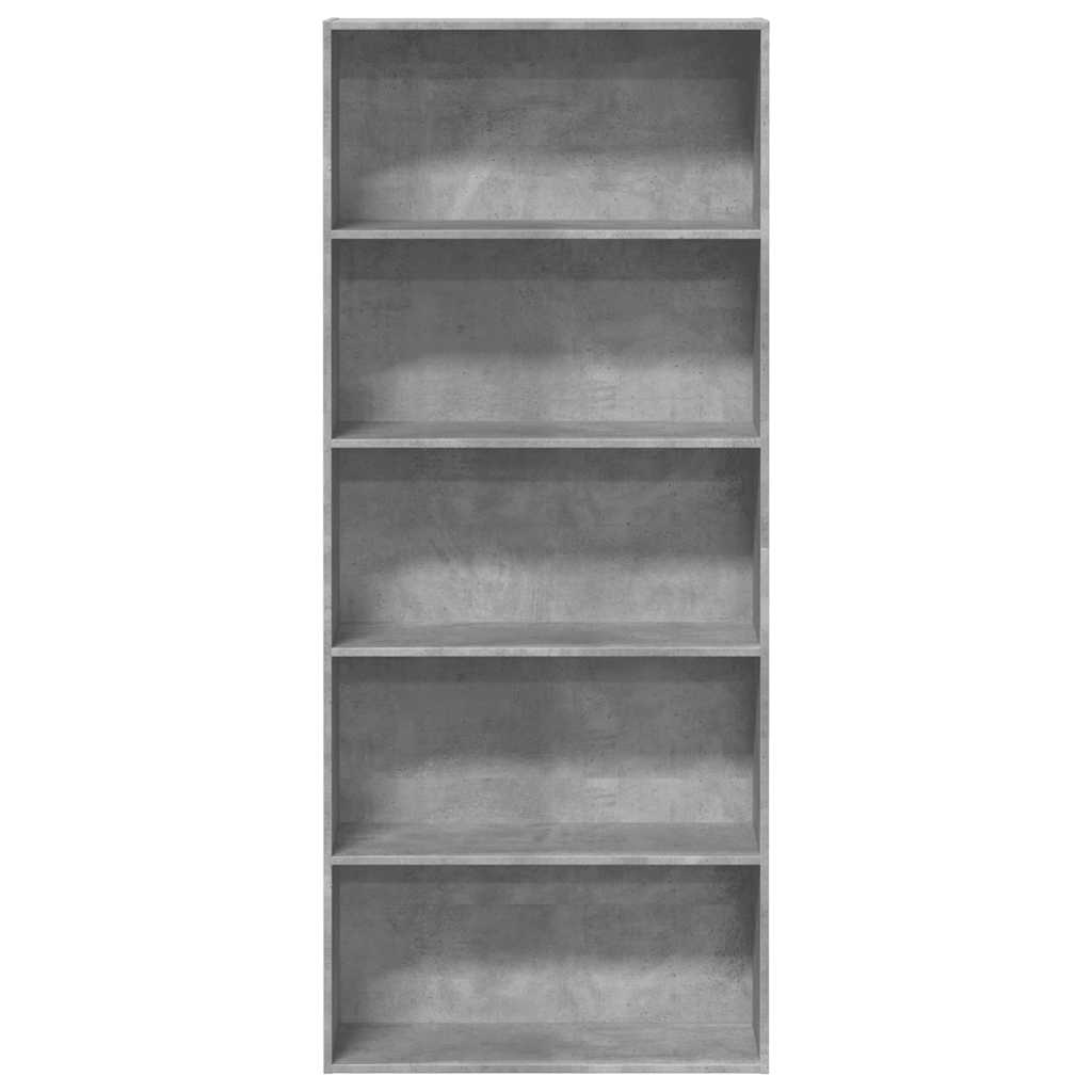 vidaXL Estantería madera ingeniería gris hormigón 80x30x189cm