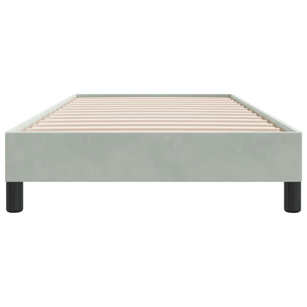 vidaXL Cama box spring sin colchón terciopelo gris claro 80x210 cm