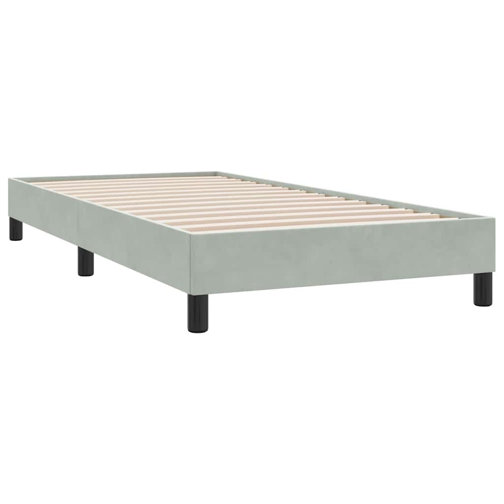 vidaXL Cama box spring sin colchón terciopelo gris claro 80x210 cm