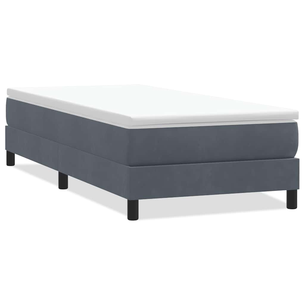 vidaXL Cama box spring sin colchón terciopelo gris oscuro 80x210 cm