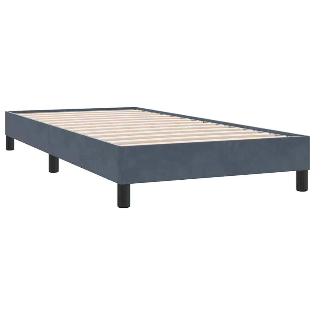 vidaXL Cama box spring sin colchón terciopelo gris oscuro 80x210 cm