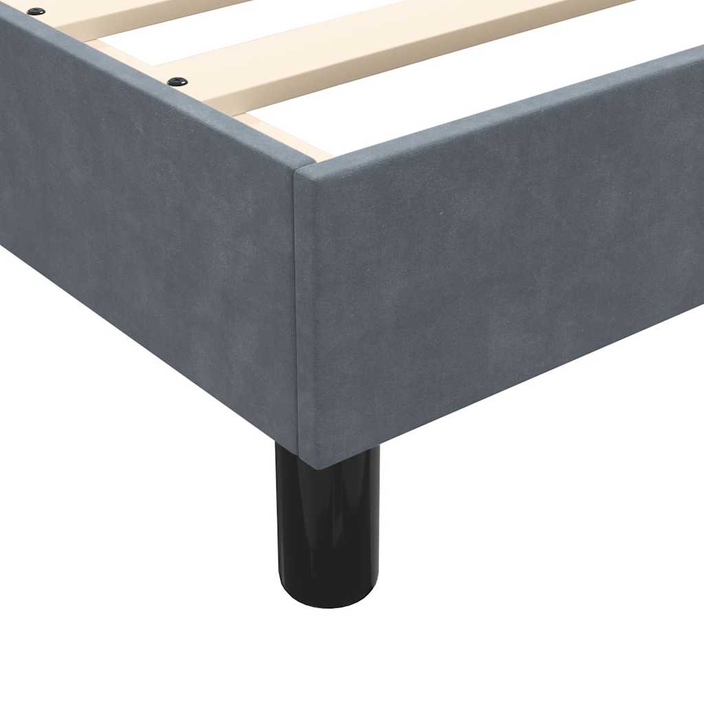 vidaXL Cama box spring sin colchón terciopelo gris oscuro 80x210 cm