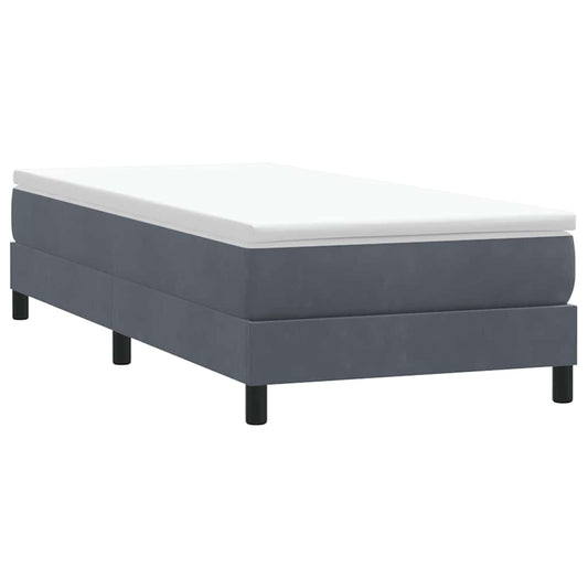 vidaXL Cama box spring sin colchón terciopelo gris oscuro 80x210 cm