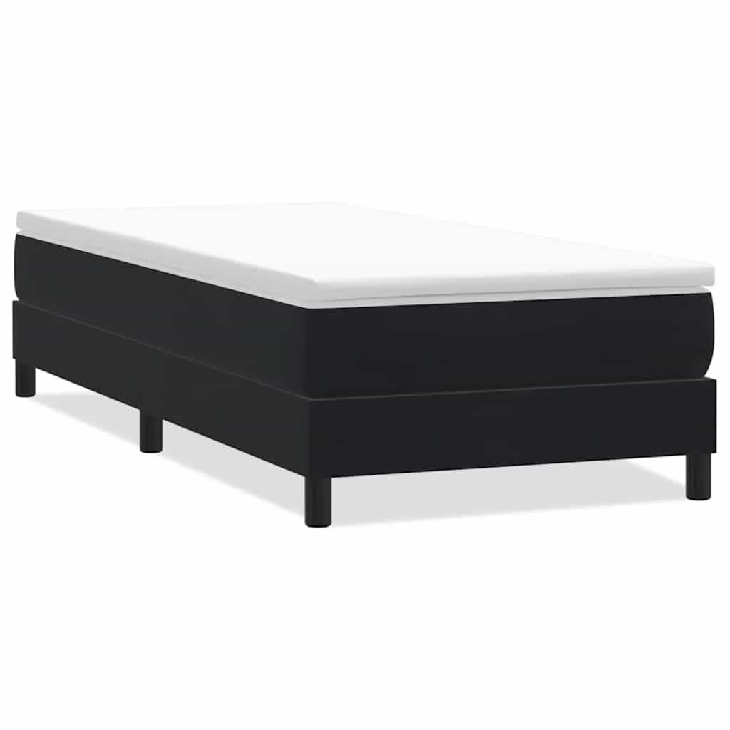 vidaXL Cama box spring sin colchón cuero sintético negro 80x210 cm