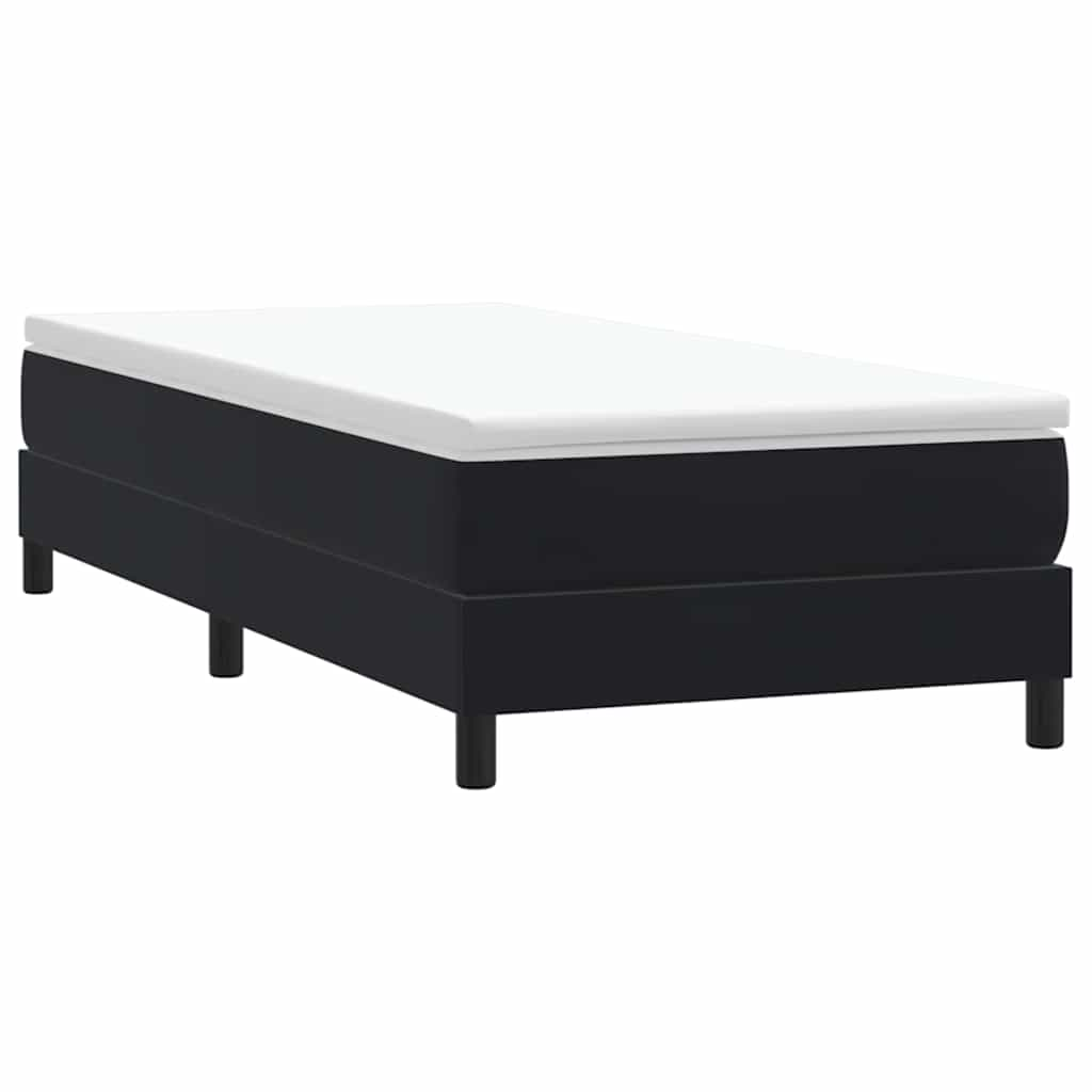 vidaXL Cama box spring sin colchón cuero sintético negro 80x210 cm