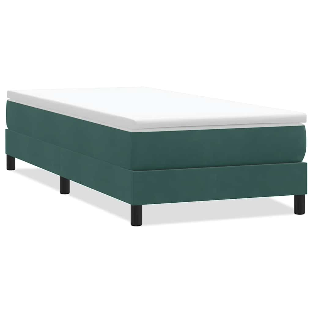 vidaXL Cama box spring sin colchón terciopelo verde oscuro 80x210 cm