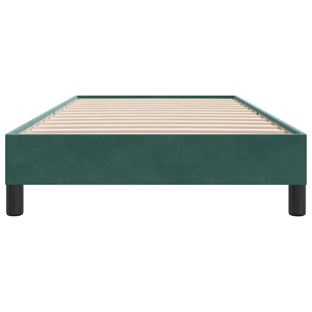 vidaXL Cama box spring sin colchón terciopelo verde oscuro 80x210 cm