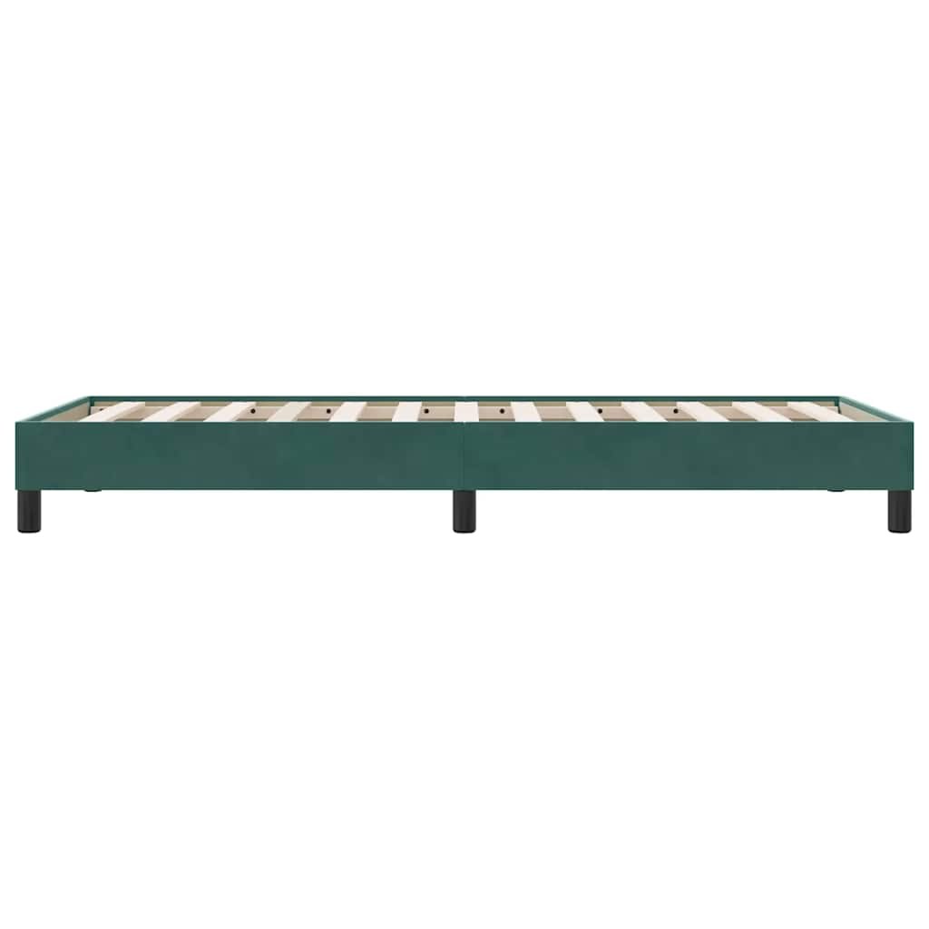 vidaXL Cama box spring sin colchón terciopelo verde oscuro 80x210 cm