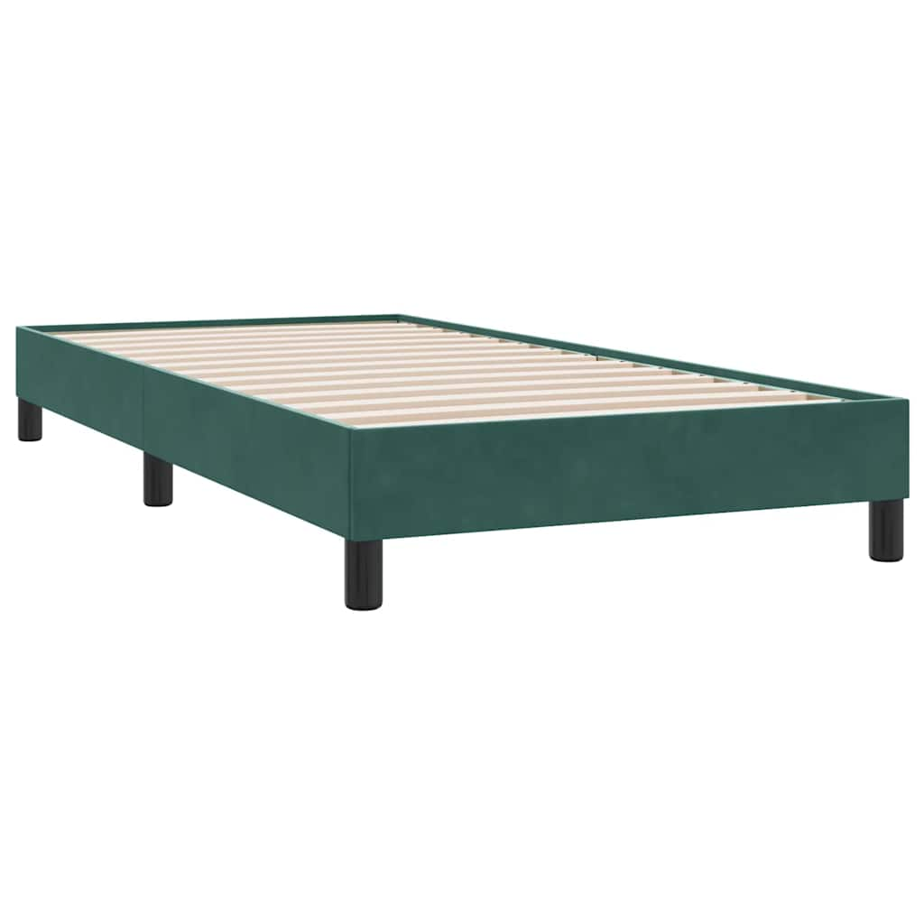 vidaXL Cama box spring sin colchón terciopelo verde oscuro 80x210 cm