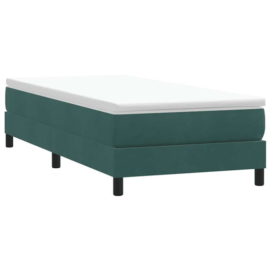 vidaXL Cama box spring sin colchón terciopelo verde oscuro 80x210 cm