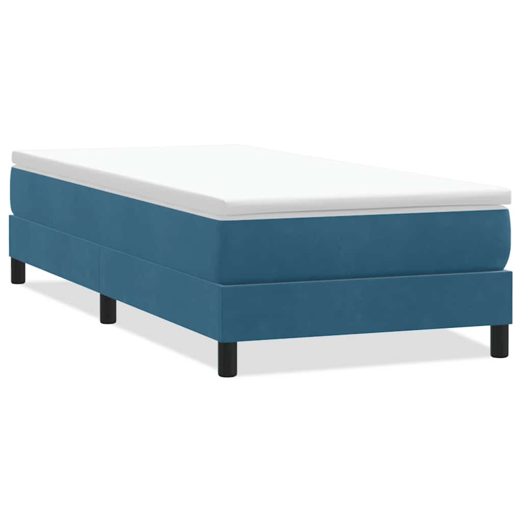 vidaXL Cama box spring sin colchón terciopelo azul oscuro 80x210 cm