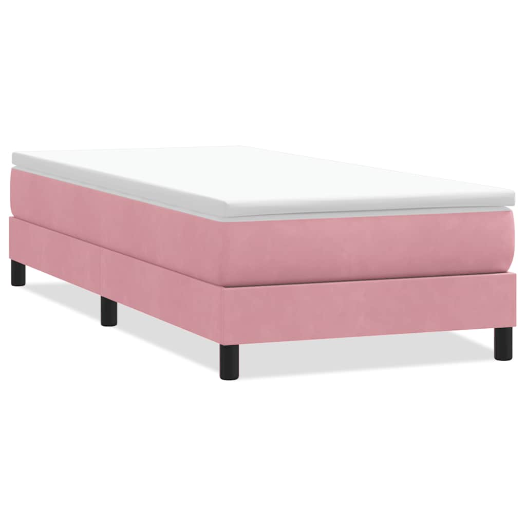 vidaXL Cama box spring sin colchón terciopelo rosa 80x210 cm