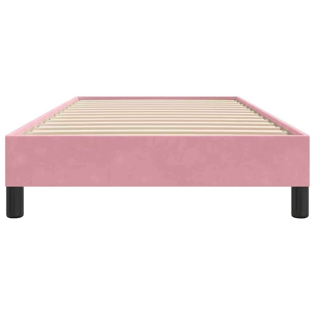 vidaXL Cama box spring sin colchón terciopelo rosa 80x210 cm