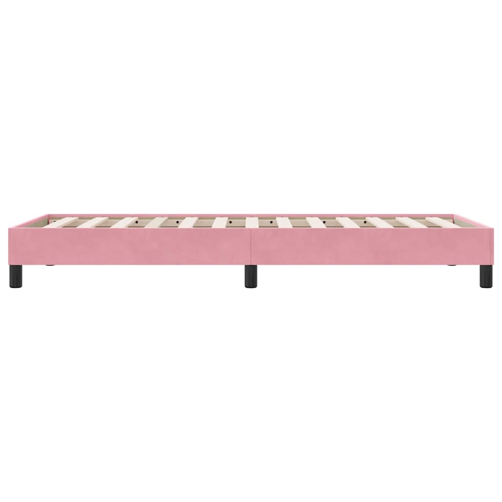 vidaXL Cama box spring sin colchón terciopelo rosa 80x210 cm