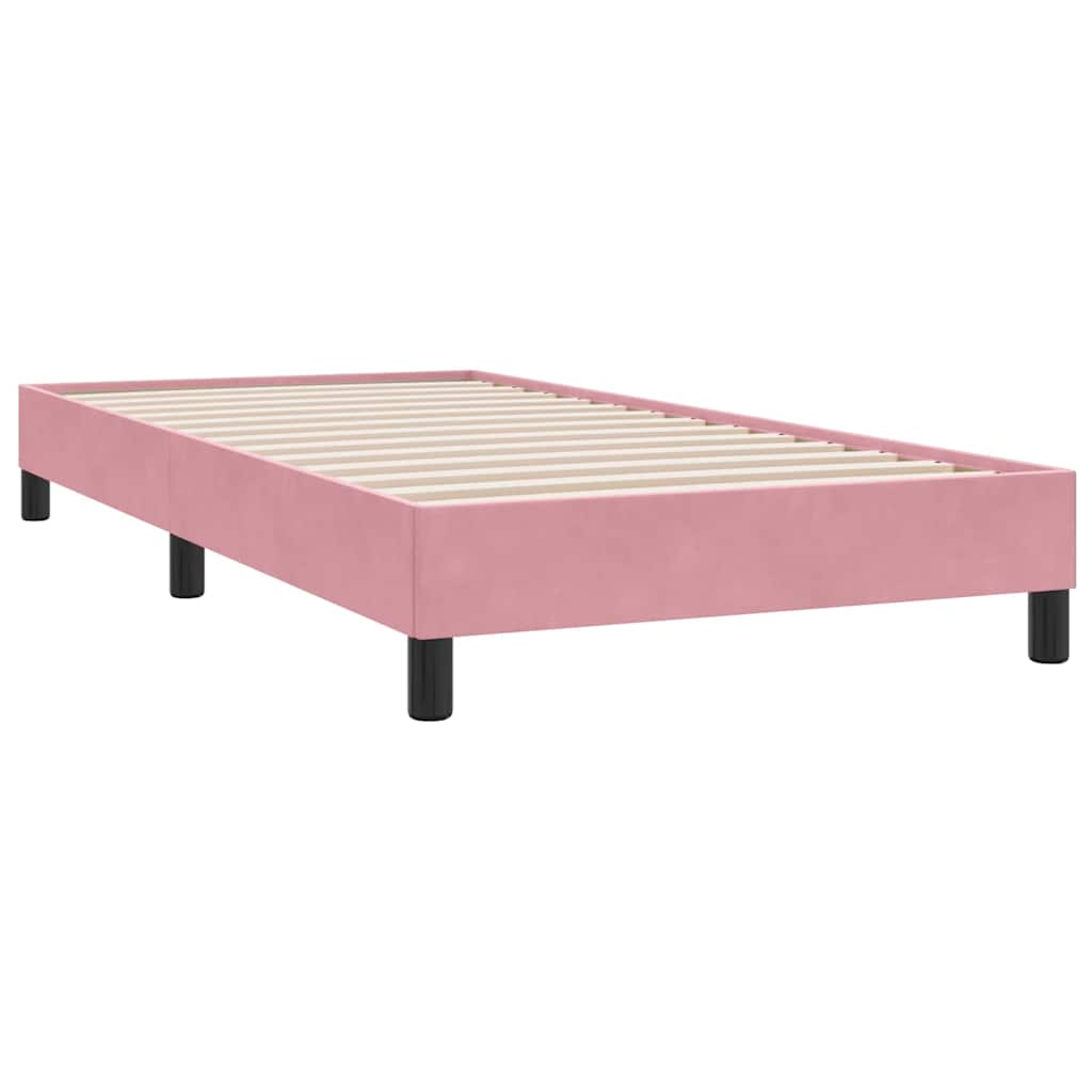 vidaXL Cama box spring sin colchón terciopelo rosa 80x210 cm