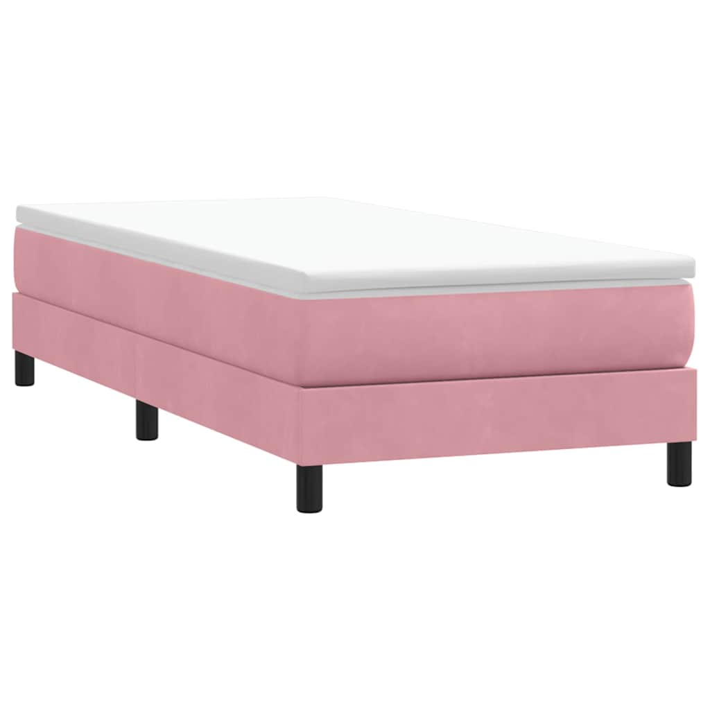 vidaXL Cama box spring sin colchón terciopelo rosa 80x210 cm