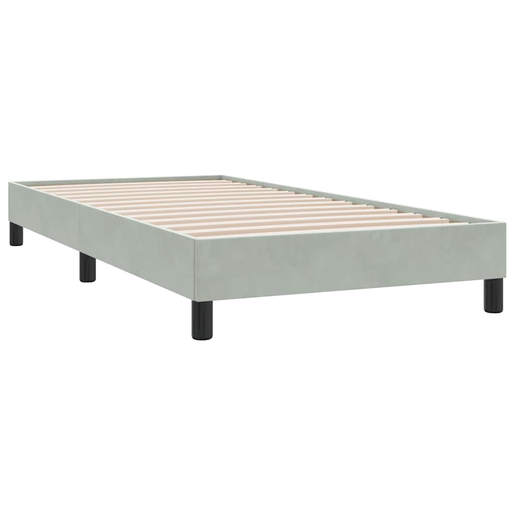 vidaXL Cama box spring sin colchón terciopelo gris claro 90x210 cm