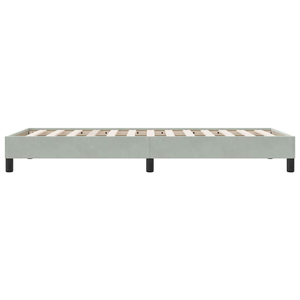 vidaXL Cama box spring sin colchón terciopelo gris claro 90x210 cm