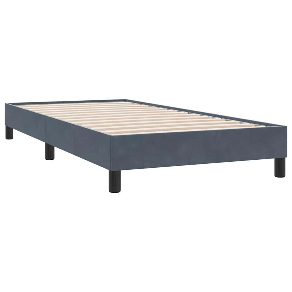 vidaXL Cama box spring sin colchón terciopelo gris oscuro 90x210 cm