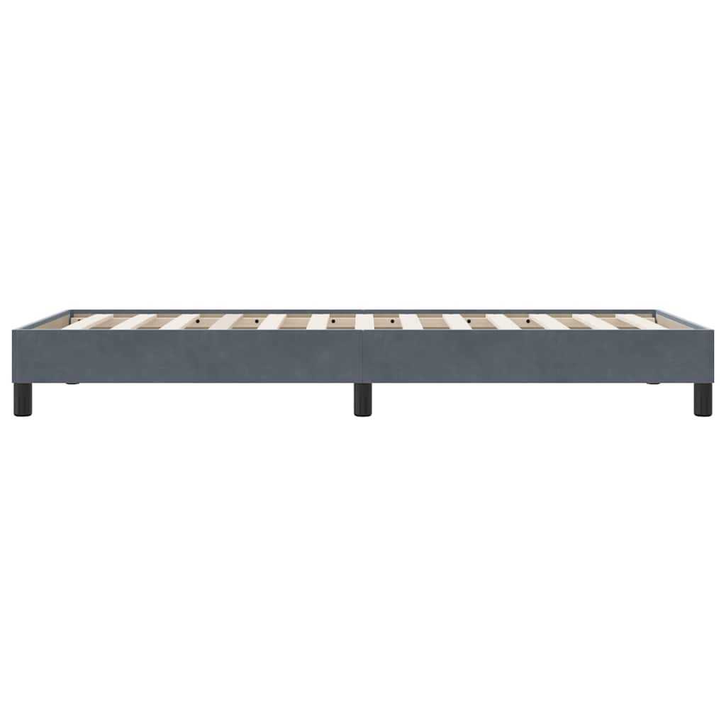 vidaXL Cama box spring sin colchón terciopelo gris oscuro 90x210 cm