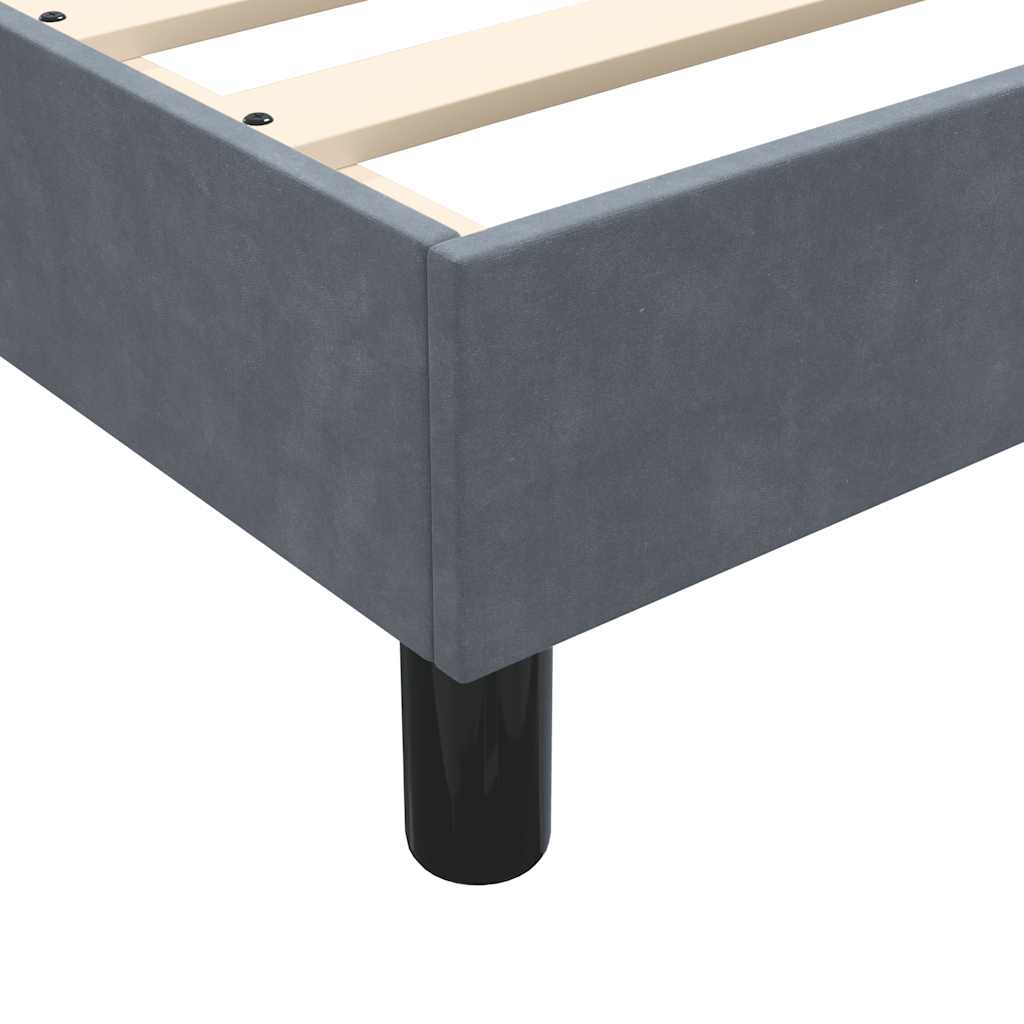 vidaXL Cama box spring sin colchón terciopelo gris oscuro 90x210 cm