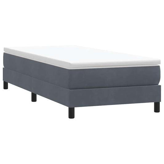 vidaXL Cama box spring sin colchón terciopelo gris oscuro 90x210 cm