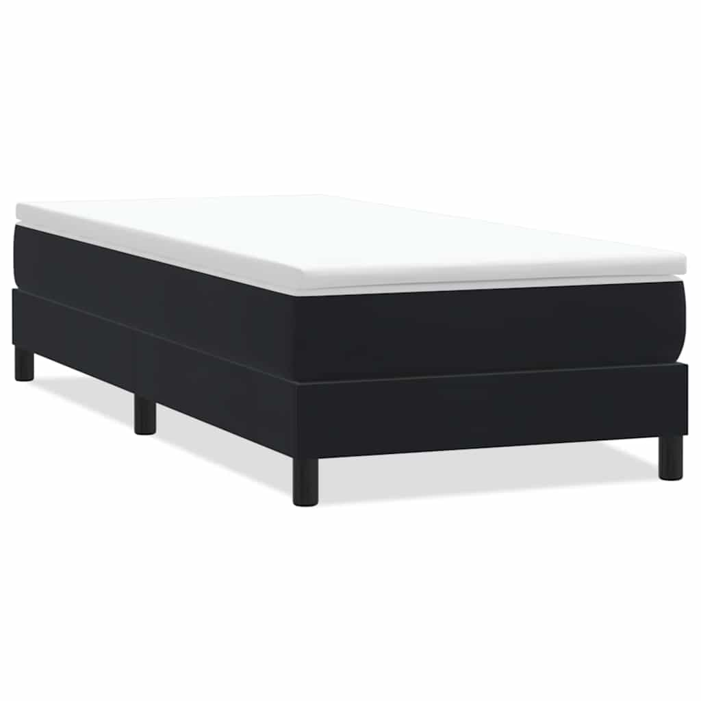 vidaXL Cama box spring sin colchón cuero sintético negro 90x210 cm