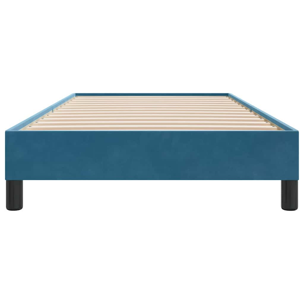 vidaXL Cama box spring sin colchón terciopelo azul oscuro 90x210 cm