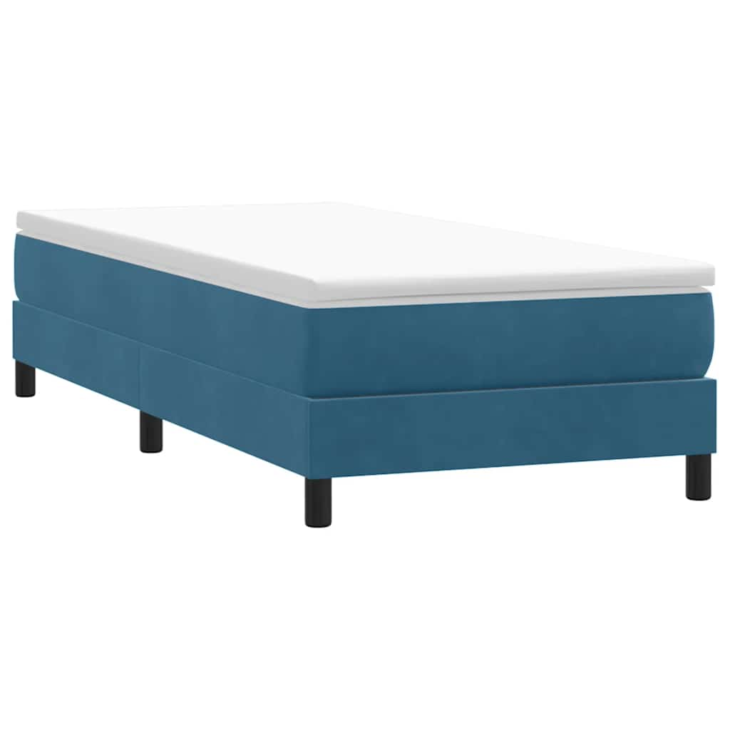 vidaXL Cama box spring sin colchón terciopelo azul oscuro 90x210 cm