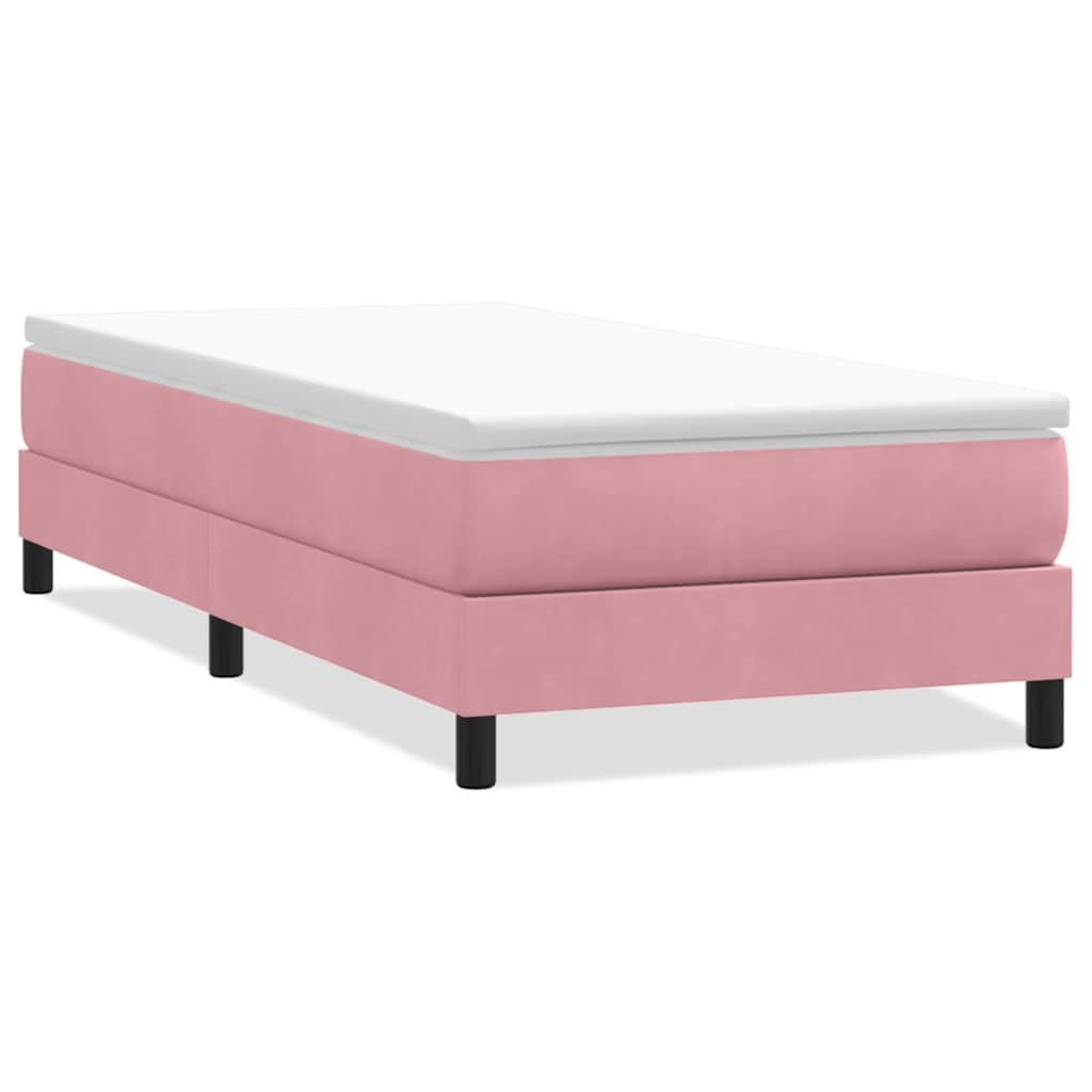 vidaXL Cama box spring sin colchón terciopelo rosa 90x210 cm