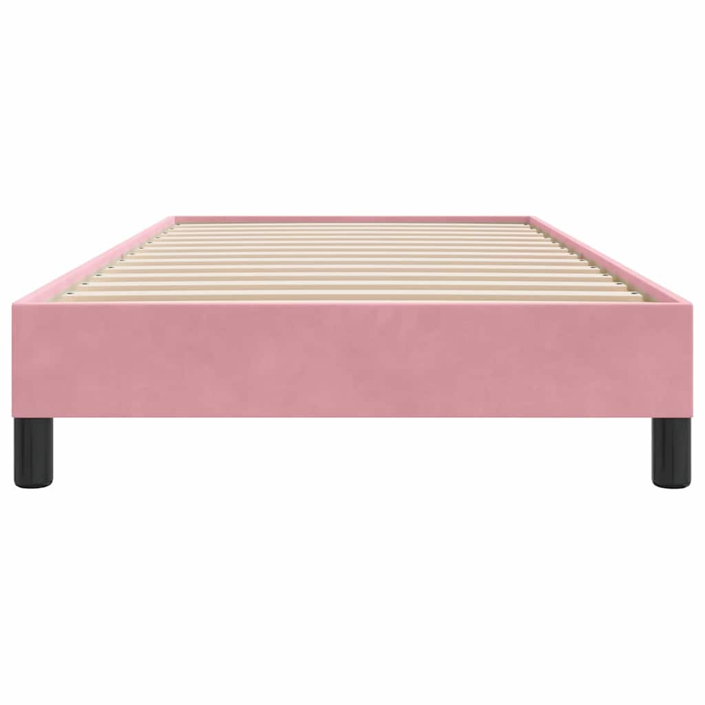 vidaXL Cama box spring sin colchón terciopelo rosa 90x210 cm