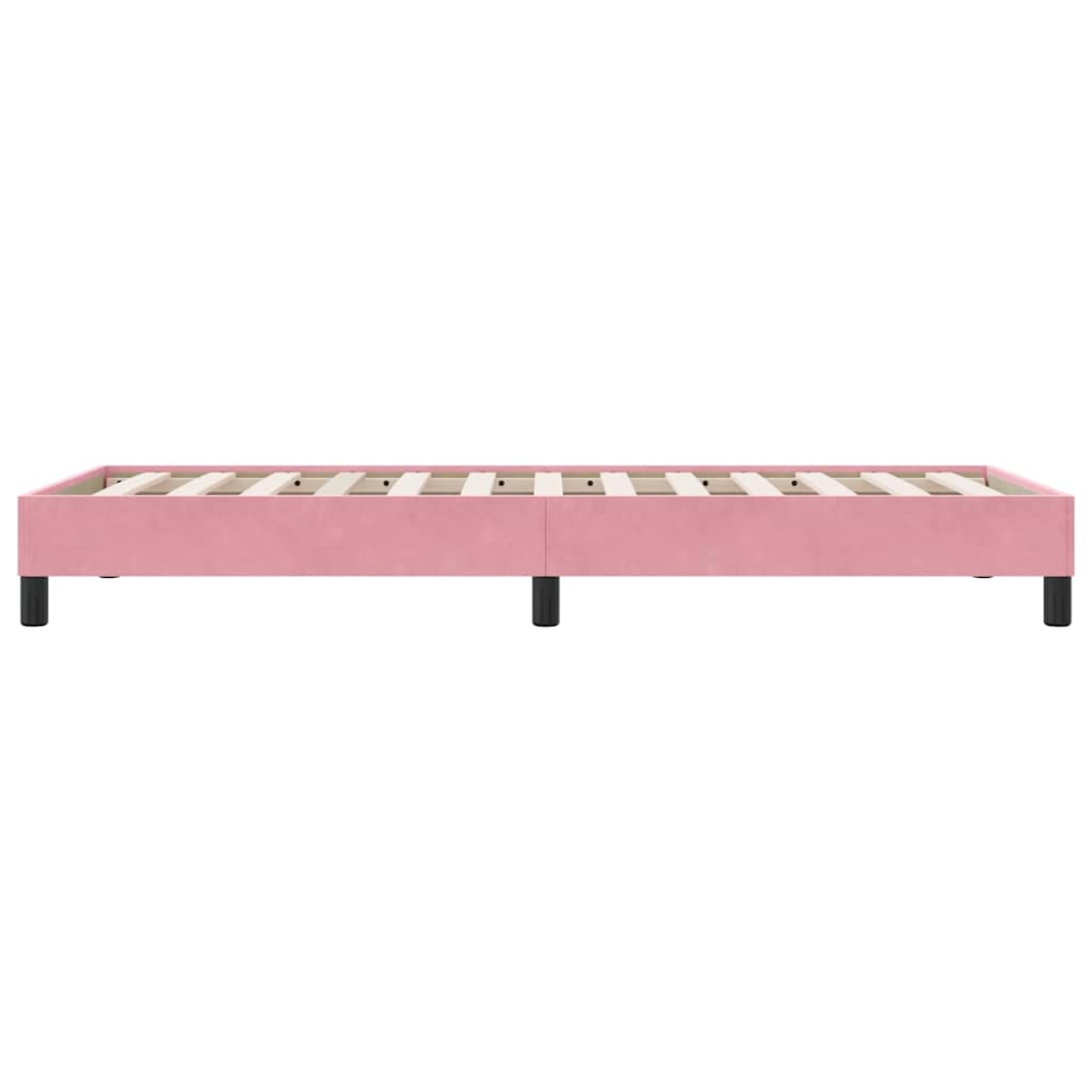 vidaXL Cama box spring sin colchón terciopelo rosa 90x210 cm