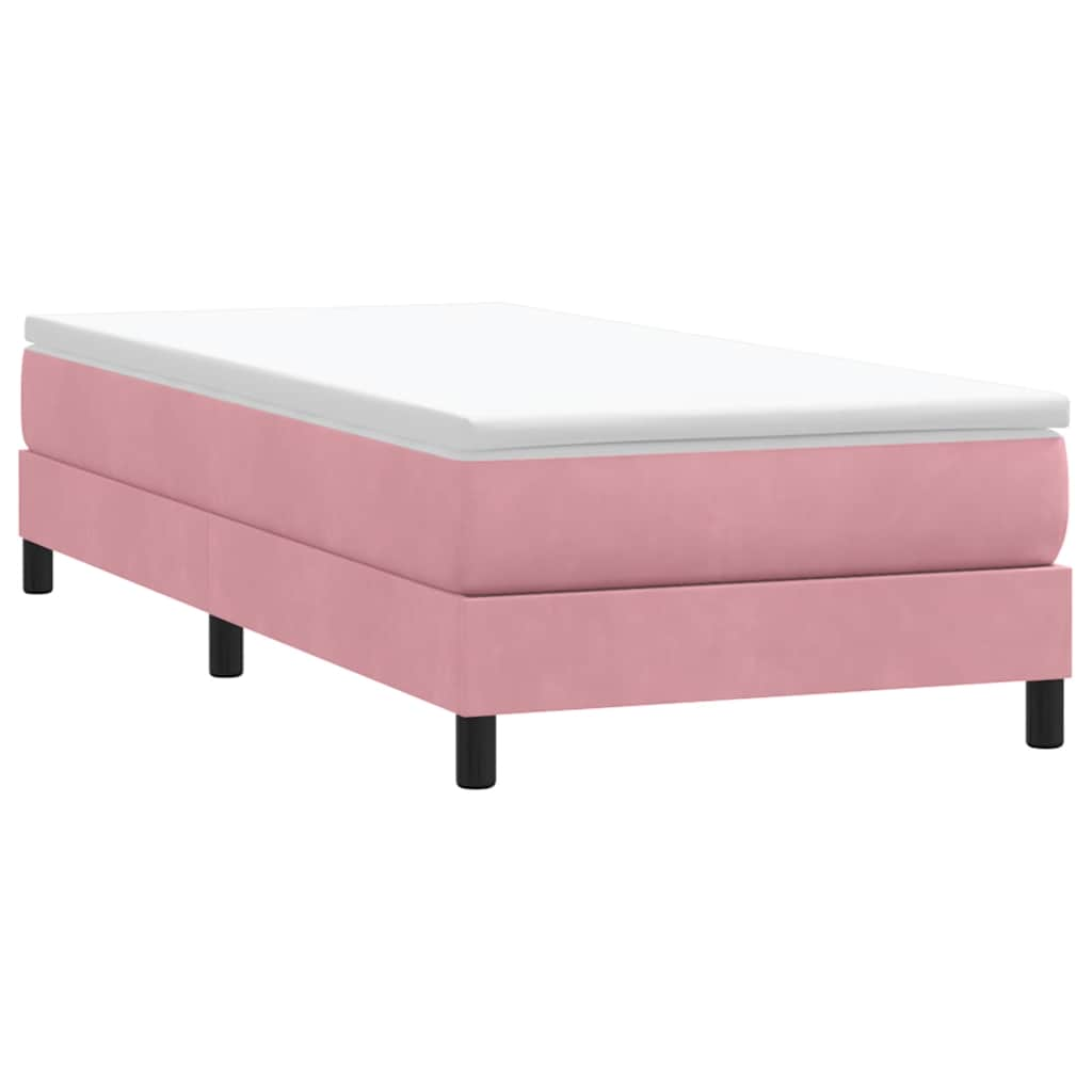 vidaXL Cama box spring sin colchón terciopelo rosa 90x210 cm