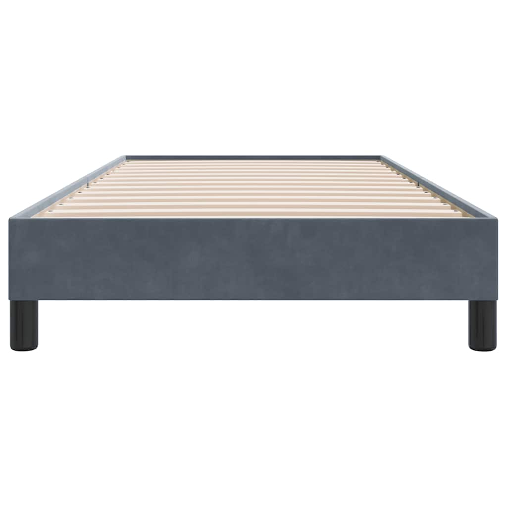 vidaXL Cama box spring sin colchón terciopelo gris oscuro 100x210 cm