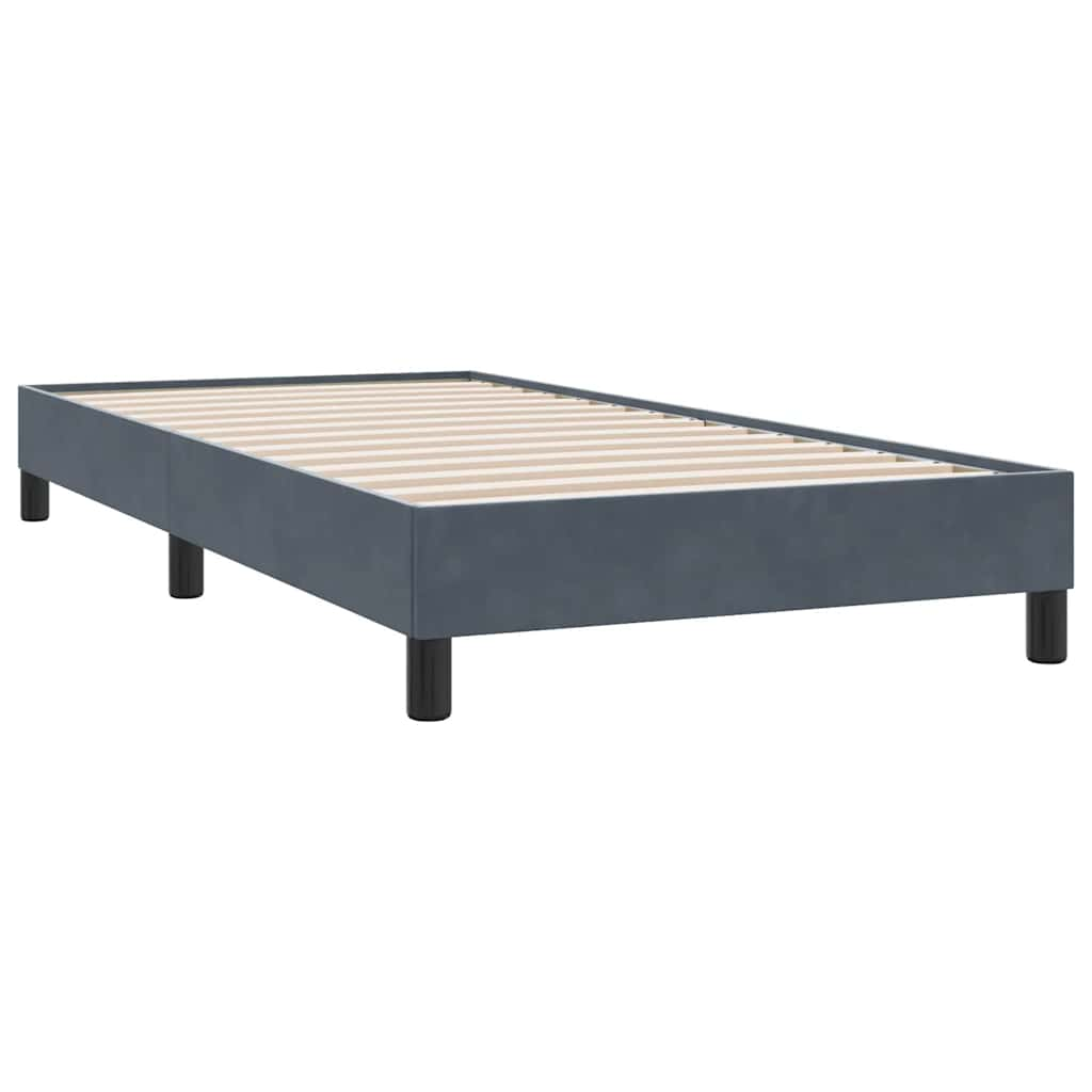 vidaXL Cama box spring sin colchón terciopelo gris oscuro 100x210 cm