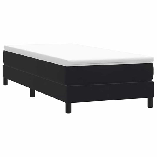 vidaXL Cama box spring sin colchón cuero sintético negro 100x210 cm