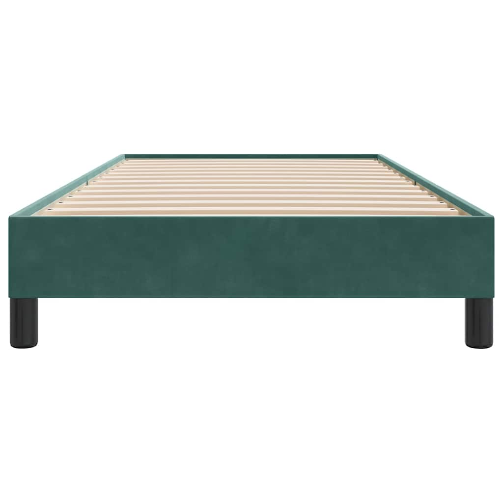 vidaXL Cama box spring sin colchón terciopelo verde oscuro 100x210 cm